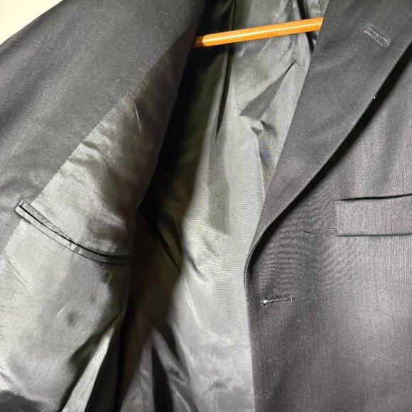 Pierre Cardin Men Blazer Sports Jacket Black 3 Button 100% Worsted Wool Size 42R - Picture 8 of 8